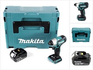 Iskuväännin Makita DTD 155 RT1 18 V Li-Ion Makpac + 1 x BL1850 5,0 Ah akku - ilman laturia hinta ja tiedot | Akkuporakoneet ja ruuvinvääntimet | hobbyhall.fi