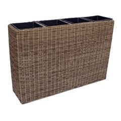 Kukkalaatikko WICKER 89x24xH60cm, vaaleanruskea hinta ja tiedot | Kukkaruukut | hobbyhall.fi