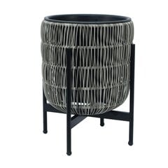 Kukkaruukku WICKER telineen kanssa 30x30xH38cm, harmaa hinta ja tiedot | Kukkaruukut | hobbyhall.fi