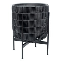 Kukkaruukku WICKER telineen kanssa 38x38xH49cm, musta hinta ja tiedot | Kukkaruukut | hobbyhall.fi