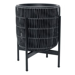 Kukkaruukku WICKER telineen kanssa 38x38xH49cm, musta hinta ja tiedot | Kukkaruukut | hobbyhall.fi