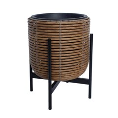 Kukkaruukku WICKER telineen kanssa 30x30xH38cm, ruskea hinta ja tiedot | Kukkaruukut | hobbyhall.fi