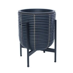 Kukkaruukku WICKER telineen kanssa 30x30xH38cm, musta hinta ja tiedot | Kukkaruukut | hobbyhall.fi