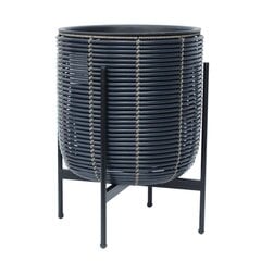 Kukkaruukku WICKER telineen kanssa 38x38xH49cm, musta hinta ja tiedot | Kukkaruukut | hobbyhall.fi