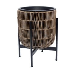 Kukkaruukku WICKER telineen kanssa 30x30xH38cm, vaalean ruskea hinta ja tiedot | Kukkaruukut | hobbyhall.fi