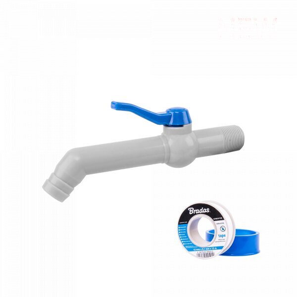 Setti PP 45° 3/4'' hana 19-25mm letkulle, pituus 19cm, PTFE-teipillä hinta ja tiedot | Puutarhaletkut, kastelukannut ja muut kastelutarvikkeet | hobbyhall.fi