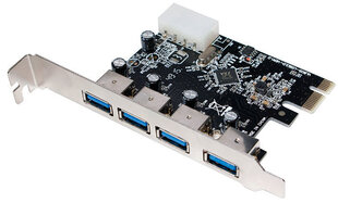 LogiLink USB3.0 4-porttinen PCI-Express-kortti PC0057 hinta ja tiedot | Ohjain- ja laajennuskortit | hobbyhall.fi