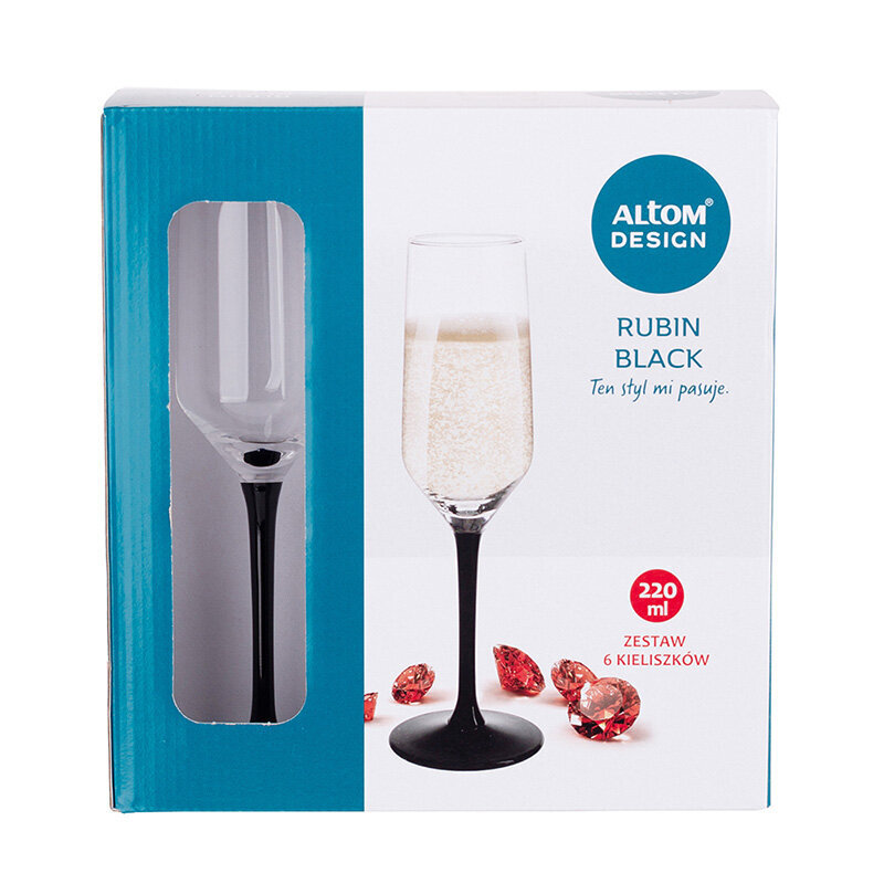 Altom shampanjalasit, 6 kpl 220 ml. hinta ja tiedot | Lasit, mukit ja kannut | hobbyhall.fi
