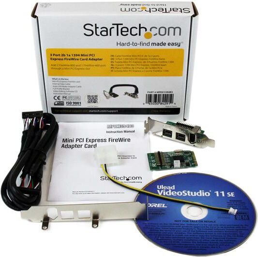 StarTech .com 3 Port 2b 1a 1394 Mini PCI Express FireWire Card Adapter MPEX1394B3 hinta ja tiedot | Ohjain- ja laajennuskortit | hobbyhall.fi