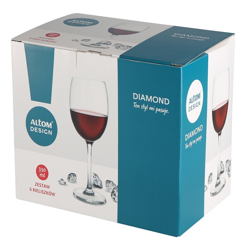 Altom Design viinilasit, 330ml, 6 kpl hinta ja tiedot | Lasit, mukit ja kannut | hobbyhall.fi