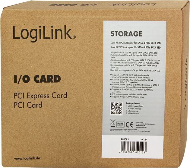 LogiLink PC0083 hinta ja tiedot | Ohjain- ja laajennuskortit | hobbyhall.fi