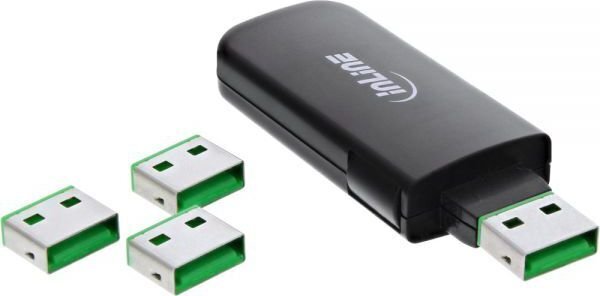 InLine USB Portblocker, 4 port blocker (55723) hinta ja tiedot | Koteloiden lisätarvikkeet | hobbyhall.fi