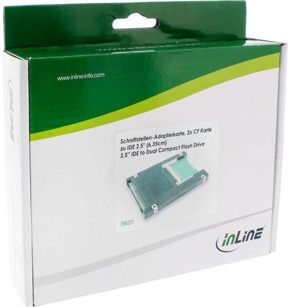 InLine IDE 2.5" Drive to 2x Compact Flash Adapter use CF cards as HDDs (76621I) hinta ja tiedot | Komponenttien lisätarvikkeet | hobbyhall.fi