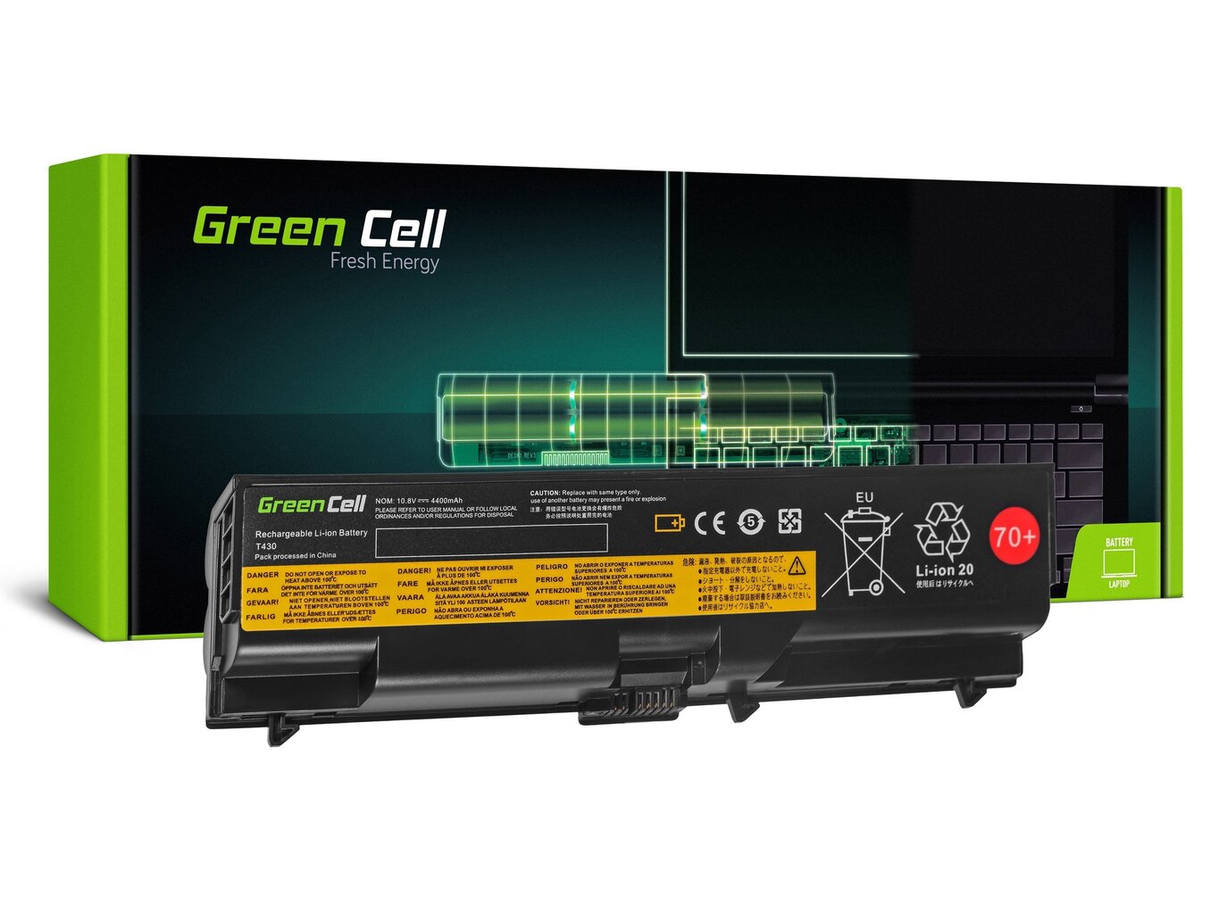 Green Cell Laptop Battery for IBM Lenovo ThinkPad L430 L530 T430 T530 W530 hinta ja tiedot | Kannettavien tietokoneiden akut | hobbyhall.fi