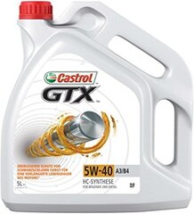 Castrol GTX 5W-40 A3/B4, 5 litraa hinta ja tiedot | Moottoriöljyt | hobbyhall.fi