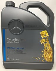 Alkuperäinen Mercedes-Benz-moottoriöljy 5W40 5W-40 Mt 229,5 5L 5 litran 00098920213 hinta ja tiedot | Moottoriöljyt | hobbyhall.fi