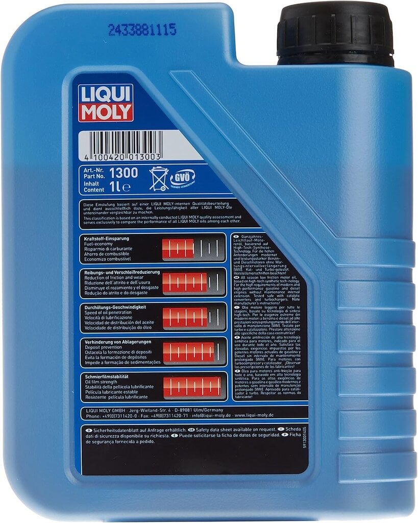 Liqui Moly 1300 Super Light Run 10W-40 1 L hinta ja tiedot | Moottoriöljyt | hobbyhall.fi