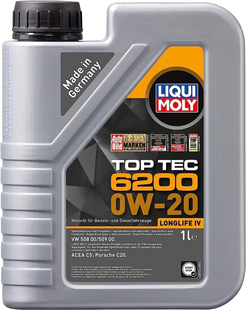 Liqui Moly 20780 Top TEC 6200 0W-20 1 L hinta ja tiedot | Moottoriöljyt | hobbyhall.fi