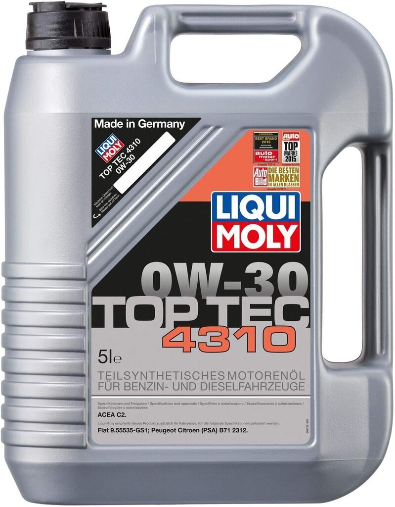 LIULI MOLY 3736 TOP TEC 4310 0W-30 5 L hinta ja tiedot | Moottoriöljyt | hobbyhall.fi