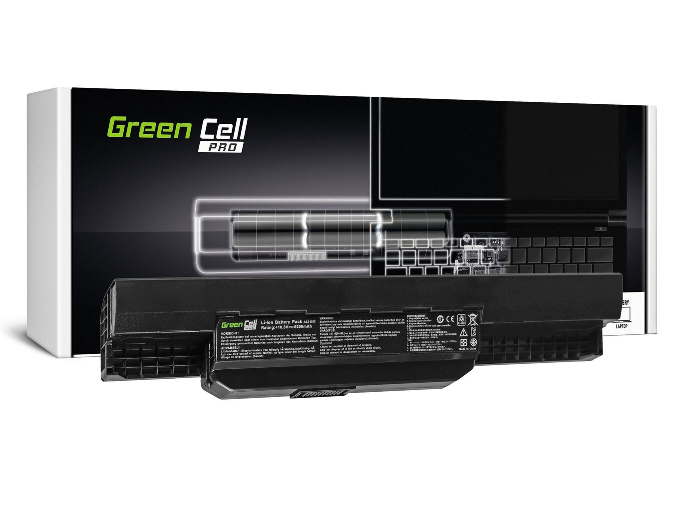 Green Cell PRO kannettavan tietokoneen akku, sopii Asus K53 K53E K53S K53SV X53 X53S X53U X54 X54C X54H hinta ja tiedot | Kannettavien tietokoneiden akut | hobbyhall.fi