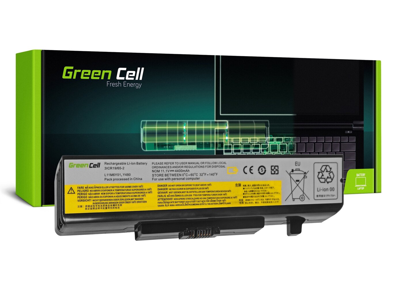 Green Cell Laptop Battery for IBM Lenovo G500 G505 G510 G580 G585 G700 IdeaPad Z580 P580 hinta ja tiedot | Kannettavien tietokoneiden akut | hobbyhall.fi