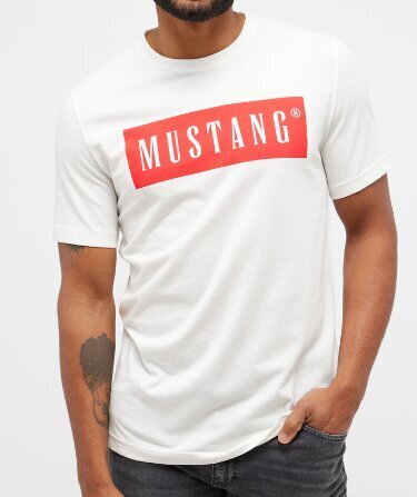 Mustang miesten T-paita 1014749*2084, valkoinen punainen 4058823655224 hinta ja tiedot | Miesten T-paidat | hobbyhall.fi