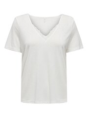 Only naisten T-paita 15317114*02, luonnonvalkoinen 5715511837445 hinta ja tiedot | Naisten T-paidat | hobbyhall.fi