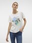 Vero Moda Naisten T-paita 10306773*01, valkoinen/sininen 5715510625425 hinta ja tiedot | Naisten T-paidat | hobbyhall.fi