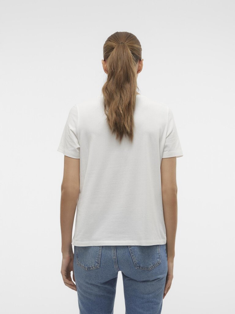 Vero Moda Naisten T-paita 10306773*02, valkoinen/vaaleanpunainen 5715510625432 hinta ja tiedot | Naisten T-paidat | hobbyhall.fi