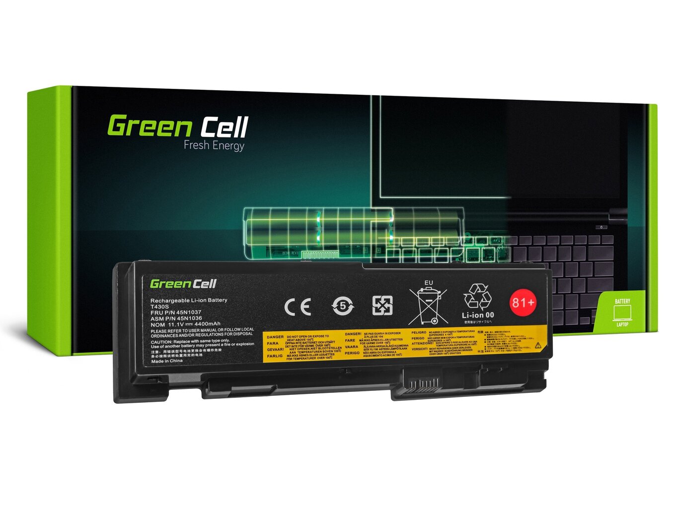 Green Cell Laptop Battery for Lenovo ThinkPad T430s T430si hinta ja tiedot | Kannettavien tietokoneiden akut | hobbyhall.fi