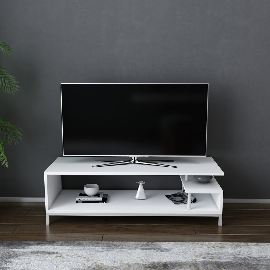 TV-taso, Asir, 120x44,6x37,6 cm, valkoinen hinta ja tiedot | TV-tasot | hobbyhall.fi