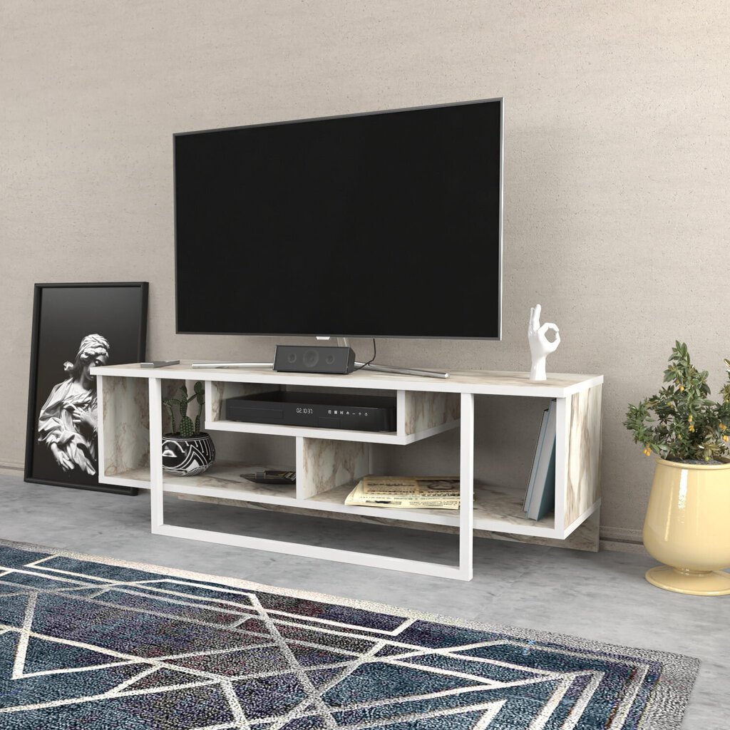TV-taso, Asir, 120x35,2x40,2 cm, valkoinen hinta ja tiedot | TV-tasot | hobbyhall.fi