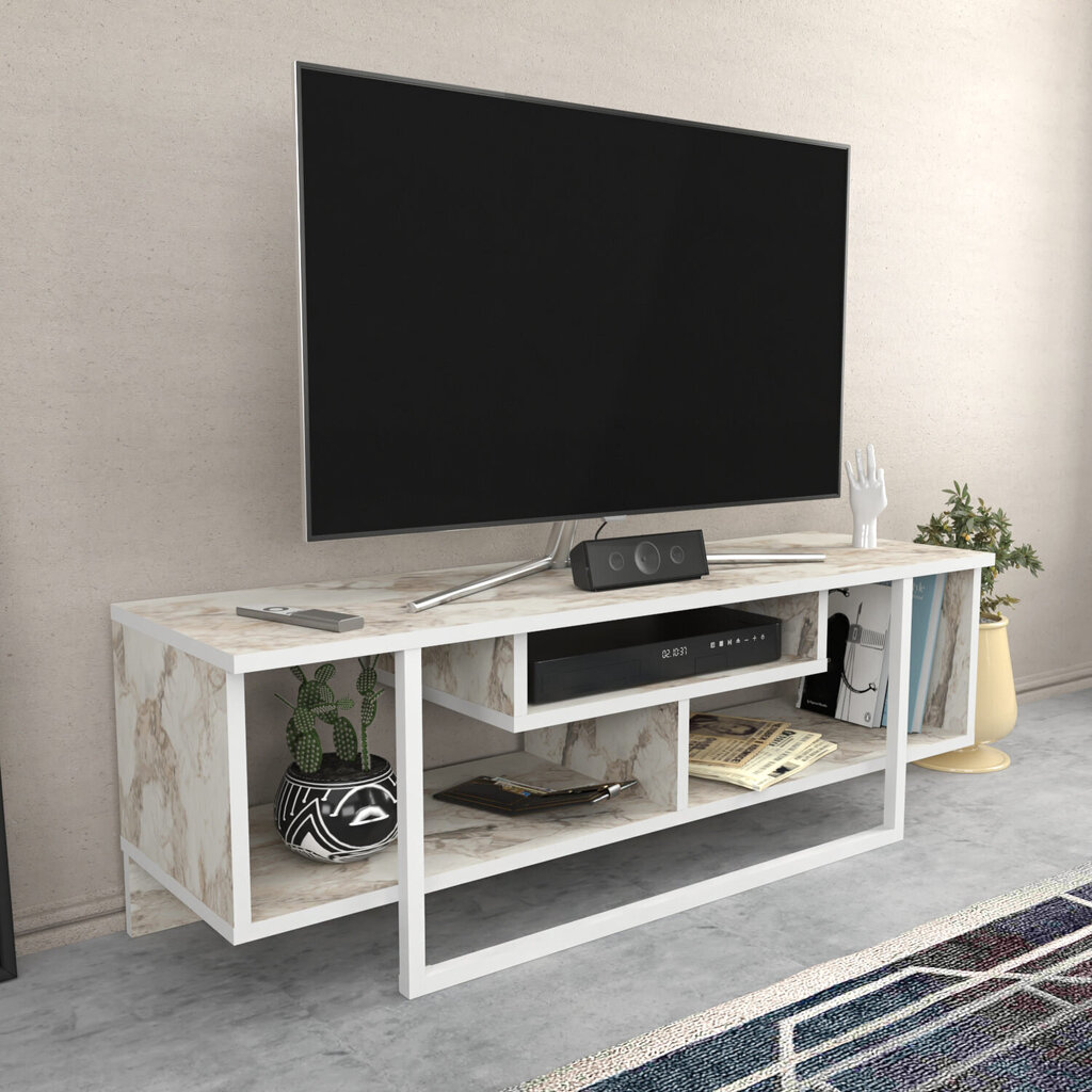 TV-taso, Asir, 120x35,2x40,2 cm, valkoinen hinta ja tiedot | TV-tasot | hobbyhall.fi