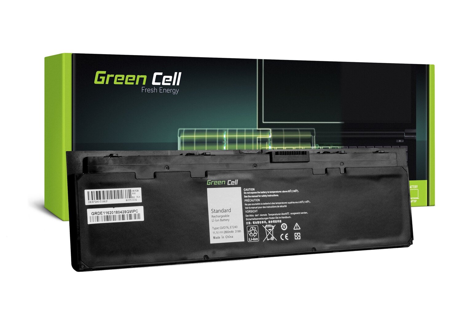 Green Cell Laptop Battery WD52H GVD76 Dell Latitude E7240 E7250 hinta ja tiedot | Kannettavien tietokoneiden akut | hobbyhall.fi