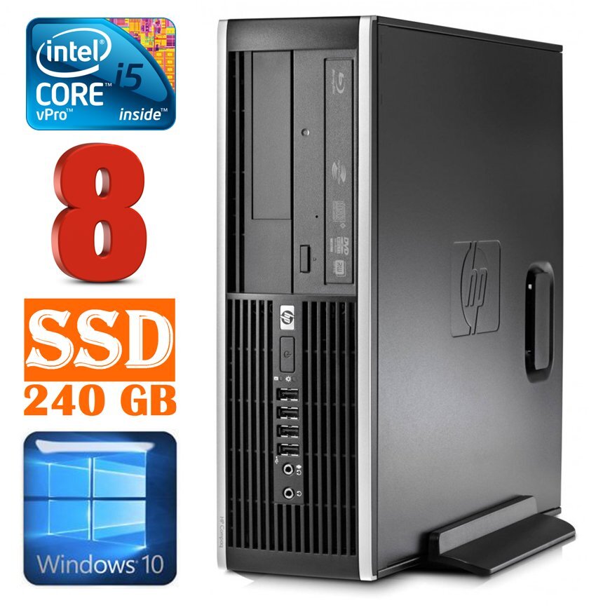 HP 8100 Elite SFF i5-650 8GB 240SSD DVD WIN10 hinta ja tiedot | Pöytätietokoneet | hobbyhall.fi