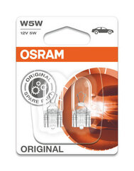 Osram-lamput 12V 5W W2.1x9.5d (2 kpl) hinta ja tiedot | Polttimot | hobbyhall.fi