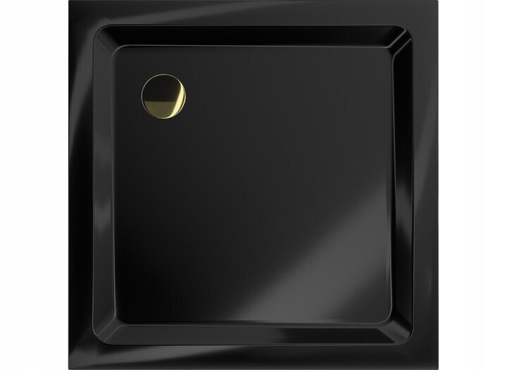 Neliskulmainen suihkuallas Mexen Flat Slim sifonilla, Black+Gold, 70x70,80x80,90x90,100x100 cm hinta ja tiedot | Suihkualtaat | hobbyhall.fi