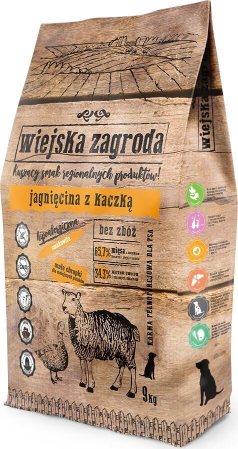 Wiejska Zagroda mažų veislių šunims su ėriena ir antiena, 9 kg hinta ja tiedot | Koiran kuivaruoka | hobbyhall.fi