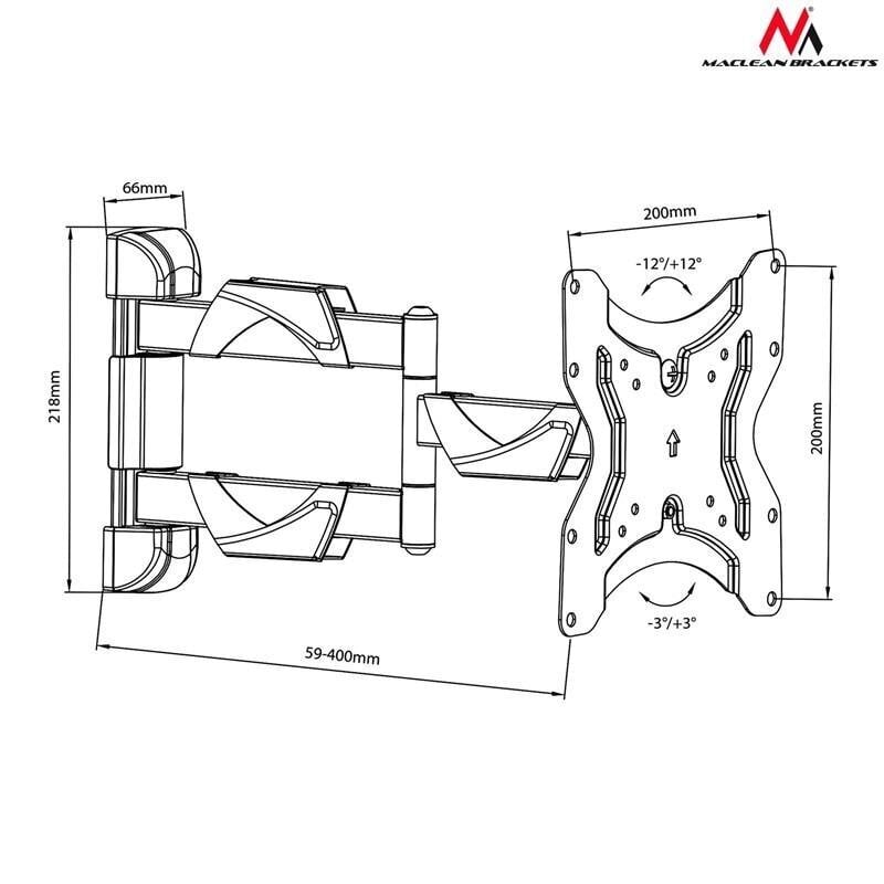 Maclean MC-742,13-42 '' hinta ja tiedot | Näyttötelineet | hobbyhall.fi