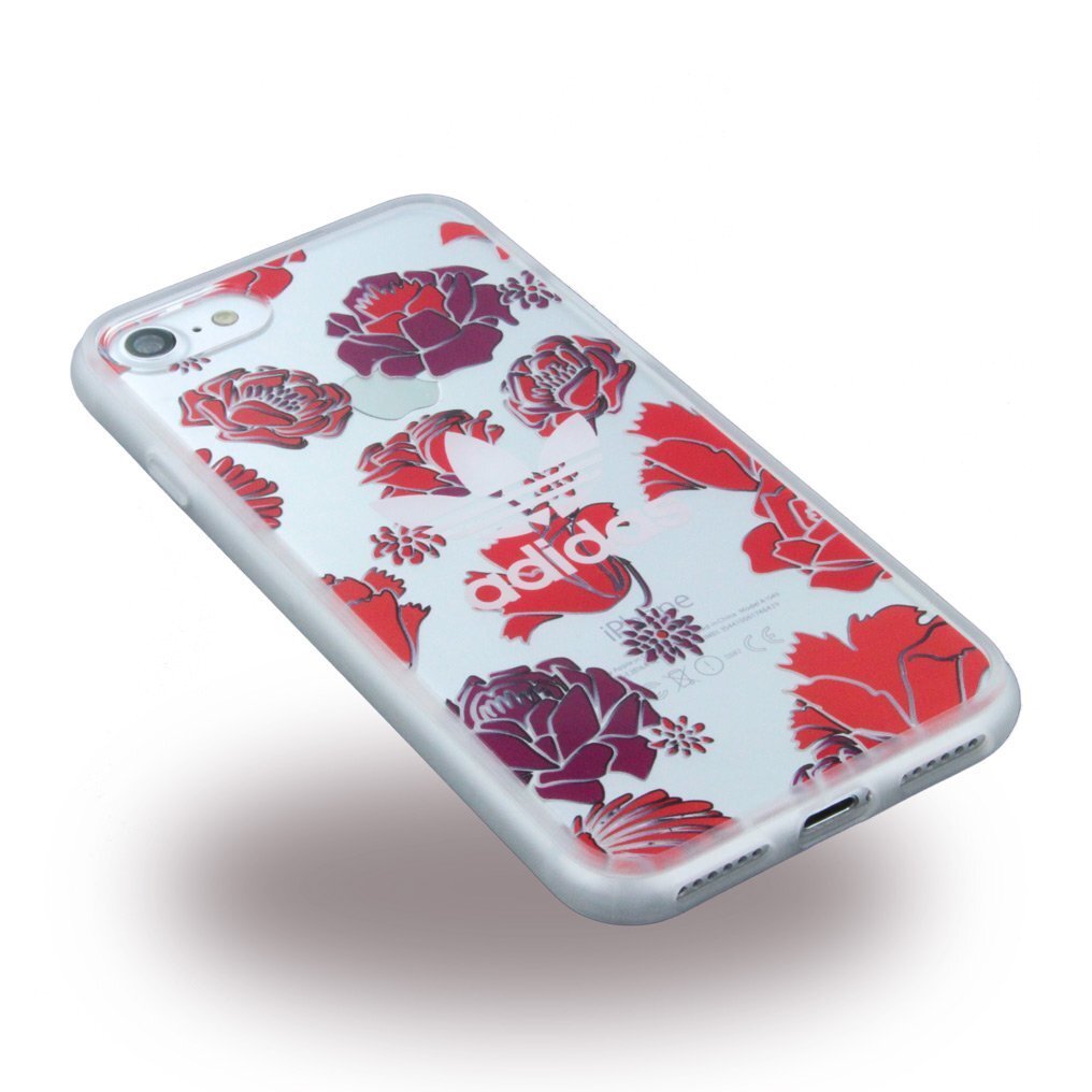 Adidas Clear Case Silicone Case skirtas Apple iPhone 6 / 6S / 7 / 8 Red Flowers (EU Blister) hinta ja tiedot | Puhelimen kuoret ja kotelot | hobbyhall.fi
