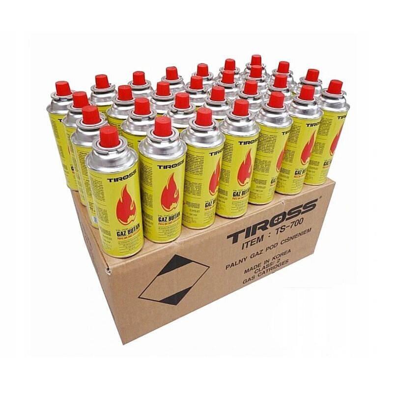 Butaanikaasu Tiross, 400ml, 28 kpl hinta ja tiedot | Retkikeittimet ja tarvikkeet | hobbyhall.fi