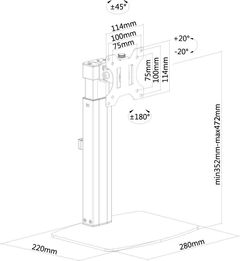 Neomounts 497124, 32" hinta ja tiedot | Näyttötelineet | hobbyhall.fi