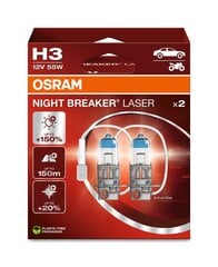 Polttimot Osram Night Breaker Laser (seuraava sukupolvi) H3, 2 kpl hinta ja tiedot | Polttimot | hobbyhall.fi