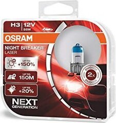 Polttimot Osram Night Breaker Laser (seuraava sukupolvi) H3, 2 kpl hinta ja tiedot | Polttimot | hobbyhall.fi