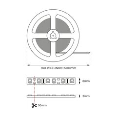 LED-nauha, 2,5 W / 0,5 M hinta ja tiedot | LED-valonauhat | hobbyhall.fi