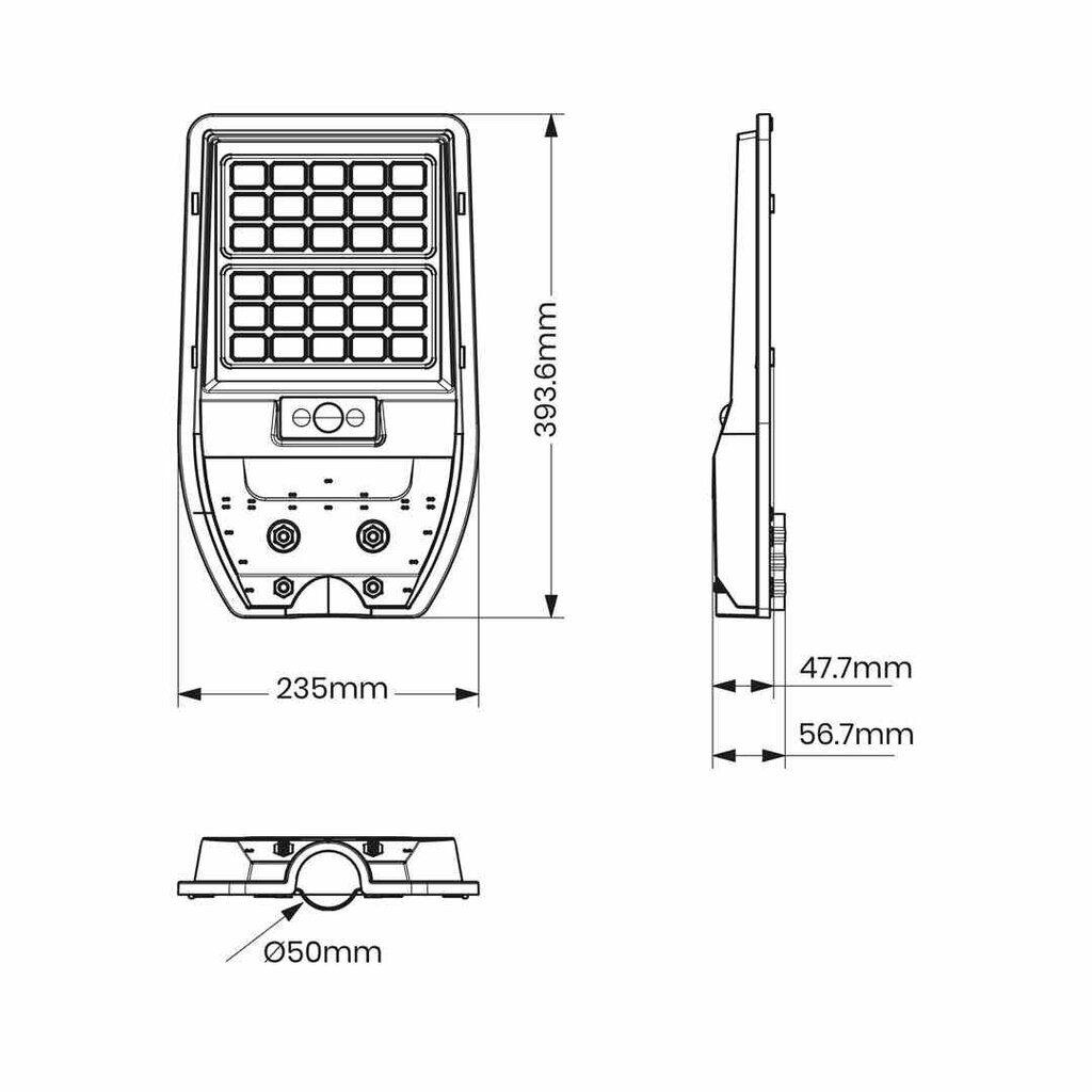 Ulkovalaisin aurinkoparistolla Eko-Light Via 50W 500lm 6000K hinta ja tiedot | Puutarha- ja ulkovalot | hobbyhall.fi