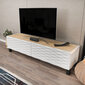 TV-taso, Asir, 149,2x35x38 cm, ruskea/valkoinen hinta ja tiedot | TV-tasot | hobbyhall.fi