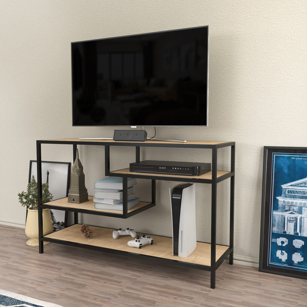 TV-taso, Asir, 120x39x75 cm, ruskea/musta hinta ja tiedot | TV-tasot | hobbyhall.fi