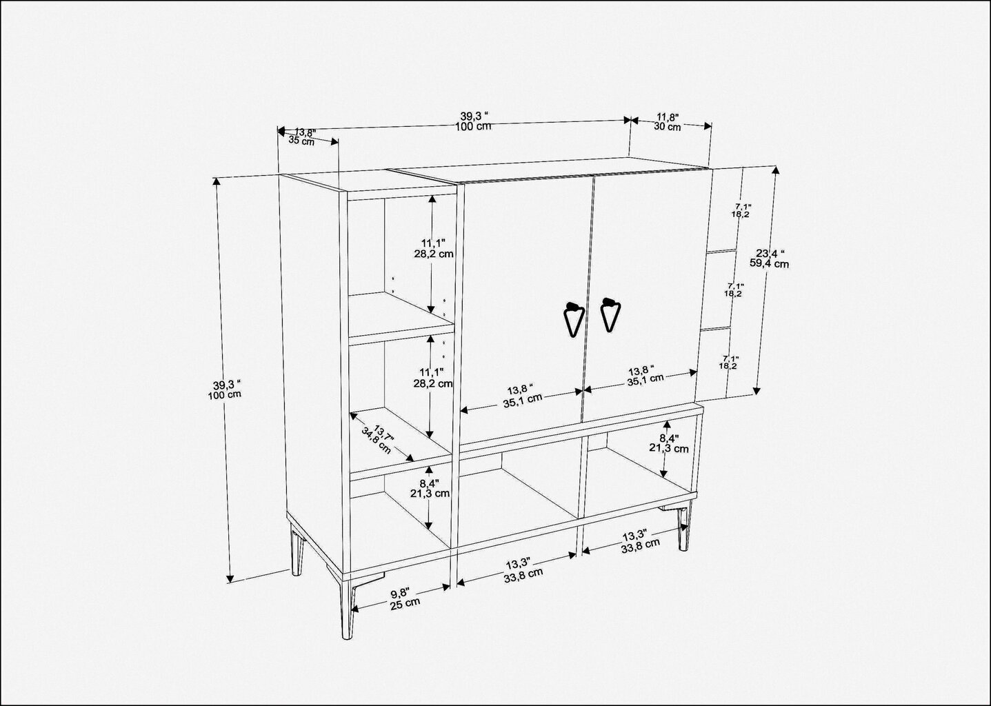 Konsolipöytä, Asir, 100x35x100 cm, musta/ruskea hinta ja tiedot | Sivupöydät | hobbyhall.fi