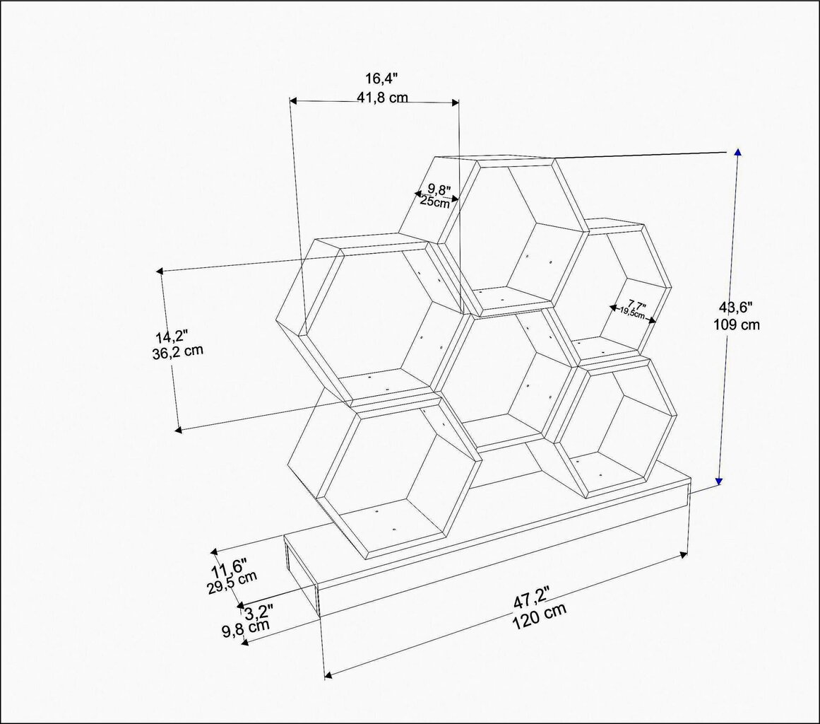 Hylly, Asir, 120x29,5x109 cm, musta/ruskea hinta ja tiedot | Hyllyt | hobbyhall.fi